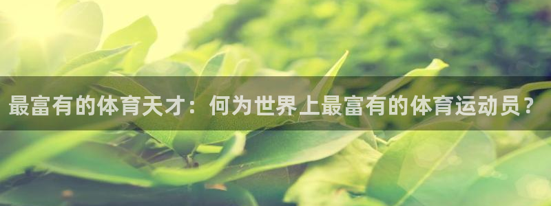 JJB竞技宝官网下载开户：最富有的体育天才：何为世界